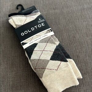 GoldToe Dress Crew Socks 3 pairs shoe size 6-12.5 NWT